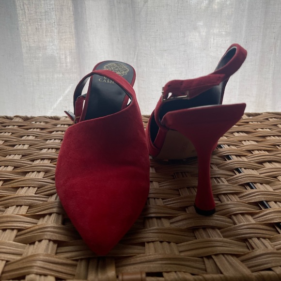 Vince Comuto Mahalda Lipstick Red suede heels Pump size 10 - Picture 3 of 7